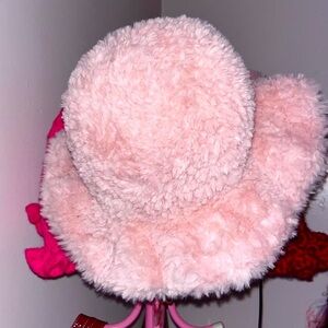 Pink Fur Floppy Hat